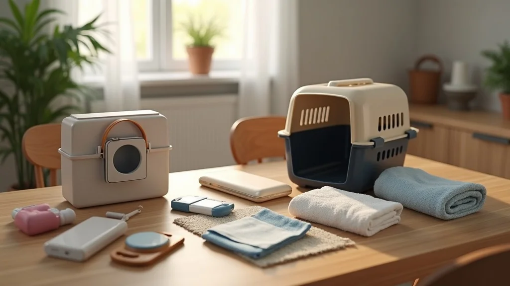 Organized rescue kit ready for Aurora wildlife emergencies — gloves, towel, and carrier neatly arranged