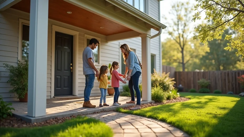 Modern suburban Englewood Colorado home, vigilant family inspecting foundation for pests, photorealistic spring scene, showing ant trails and bird in motion