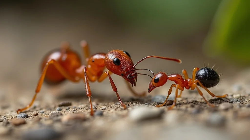 ant control centennial - close-up of carpenter ant, odorous house ant, pavement ant, realistic macro educational comparison on wood and stone