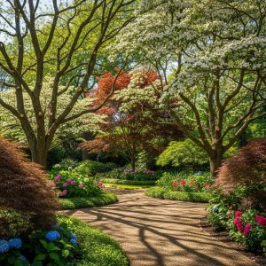 Healthy trees in a well-maintained landscape highlighting the importance of tree pruning