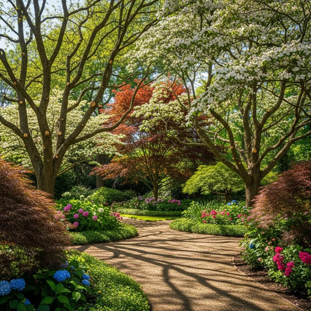 Healthy trees in a well-maintained landscape highlighting the importance of tree pruning